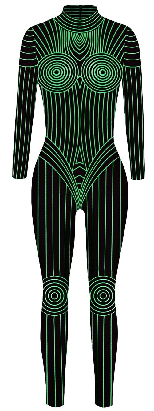 4913 Halloween Jumpsuit Costume 3D Cosplay Bodysuit Long Sleeve Skinny